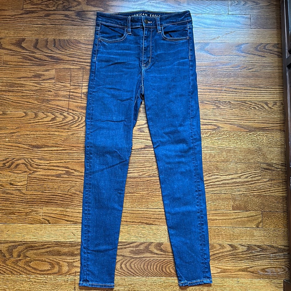 American Eagle Hi-Rise Dark Denim Skinny Jeans